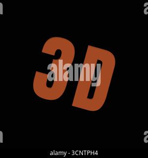 Bold 3D Text Effect on Black Background Stock Vector