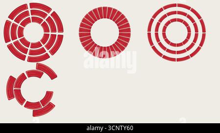 Circle shaped brick wall background illustration Stock Vector