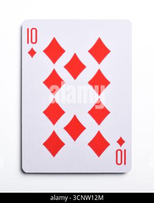 Ten of Diamonds playing card isolated on black Stock Photo  display picture 1