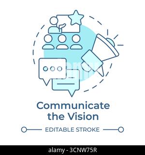Communicate vision soft blue concept icon Stock Vector