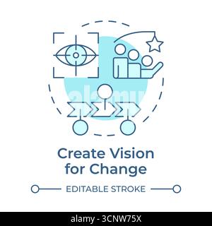 Create vision for change soft blue concept icon Stock Vector