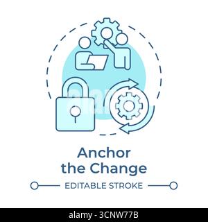 Anchor change soft blue concept icon Stock Vector