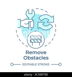 Remove obstacles soft blue concept icon Stock Vector