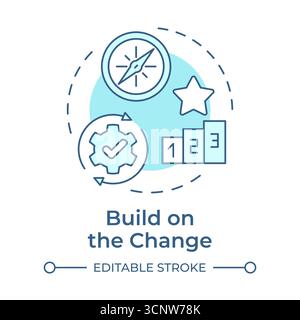 Build on change soft blue concept icon Stock Vector