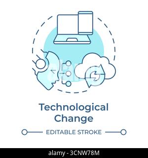Technological change soft blue concept icon Stock Vector