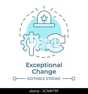 Exceptional change soft blue concept icon Stock Vector