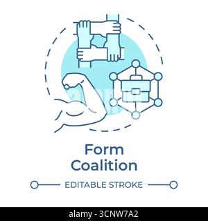 Form coalition soft blue concept icon Stock Vector