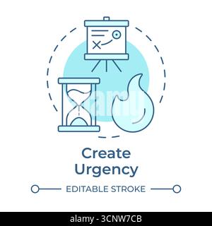 Create urgence soft blue concept icon Stock Vector