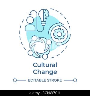 Cultural change soft blue concept icon Stock Vector