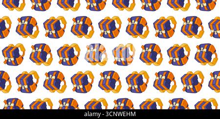 Seamless Cartoon Backpack Pattern Backpacks school travel camping cartoon flat style seamless pattern with blue and orange bags isolated on white back Stock Vector
