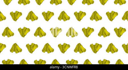 Seamless Yellow Hooded Jacket Pattern. Yellow hooded jacket seamless pattern in flat cartoon style on white background. Stock Vector