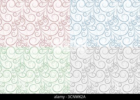 Seamless color backgrounds with floral pattern. Stock Vector