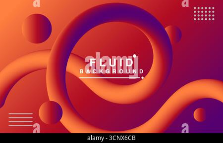 Modern Abstract Fluid Background with Smooth Gradient in Sunset Colors. Suitable for Wallpaper and Digital Artwork. Stock Vector