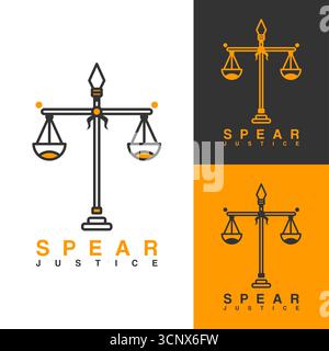Unique Logo Combination of Arrow with Scales of Justice Vector. Suitable for Legal Services, Law Firms, Justice and Balance. Stock Vector