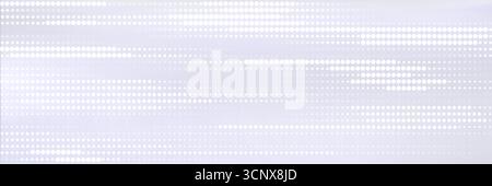 Gray tech background with dot matrix and horizontal streaming lines for digital interfaces. Abstract halftone pattern with white points and soft bg. Modern wallpaper for presentations designs. Stock Vector