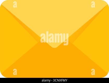 Yellow mail envelope flat vector icon Stock Vector