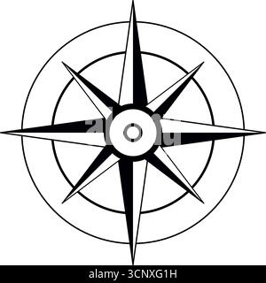 Rose of wind compass direction vector icon Stock Vector