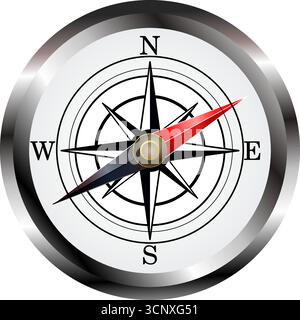 Shiny metallic compass vector illustration Stock Vector