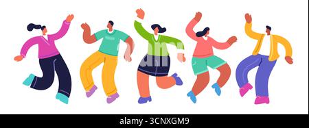 Happy people dancing at party flat vector illustration Stock Vector ...