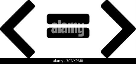 Black mathematical sign for greater than or equal to. Comparison symbol for inequality and equality Stock Vector