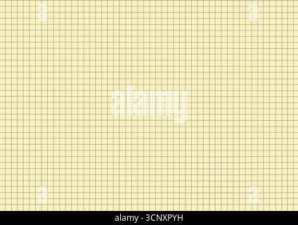 Empty gray graph paper on soft beige background with square grid pattern for mathematics and engineering. Empty graph paper with small grid lines Stock Vector