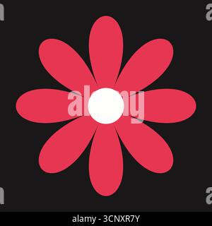 Elegant pink floral icon with symmetrical petals and smooth flow. A minimal representation of blooming freshness Stock Vector