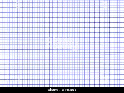 Empty blue graph paper on white background with square grid pattern for mathematics and engineering. Empty graph paper with small grid lines Stock Vector