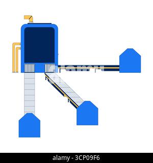 Automated industrial conveyor system 2D cartoon object Stock Vector