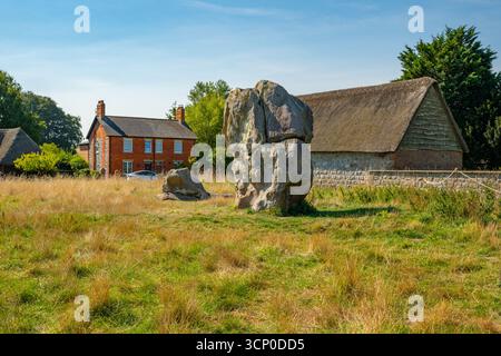 The stone circle at Avebury Stock Photo