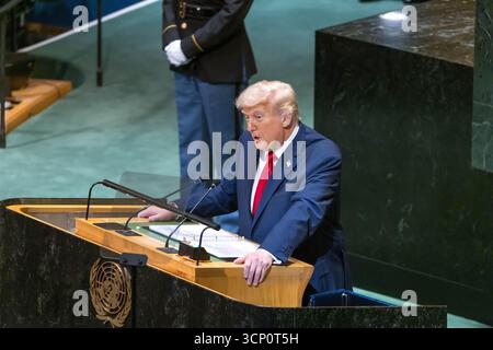 New York, United States. 23rd Sep, 2025. Donald Trump, US President United Nations General Assembly at UN Headquarters in New York City, United States, Tuesday, September 23, 2025. Credit: Brazil Photo Press/Alamy Live News Stock Photo