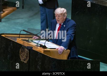 New York, United States. 23rd Sep, 2025. Donald Trump, US President United Nations General Assembly at UN Headquarters in New York City, United States, Tuesday, September 23, 2025. Credit: Brazil Photo Press/Alamy Live News Stock Photo