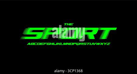 Fight font sports alphabet gym race car typo. Modern action typo sharp ...