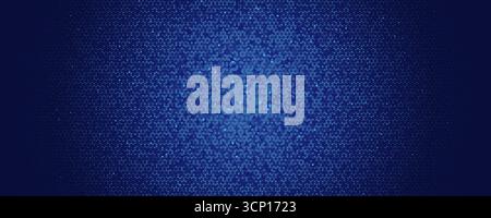 Blue triangular halftone burst, center glow, tech pulse. Topics technology, data, cybersecurity. Use background, banner, website header, presentation Stock Vector