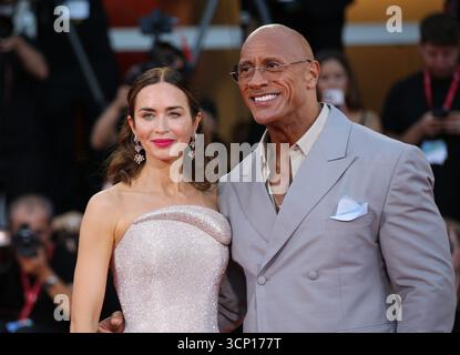 Dwayne Johnson Emily Blunt red carpet "The Smashing Machine" Venice
