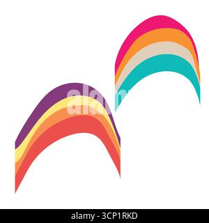 Pastel trendy rainbows icons vector illustrations. Detailed isolated symbol. Cute vector illustration.. Design for invitation, poster, card. Holiday Stock Vector
