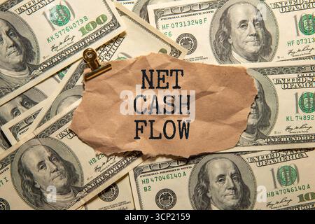 Net Cash Flow is shown using a text. Stock Photo
