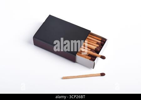Box of matches isolated on white background Stock Photo