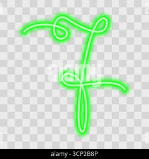 Number Seven Neon Glowing Effect One continuous line Minimalistic Design New Year Date or Bar Design. Isolated Vector illustration New Year Greeting Thematic Card Sticker Icon Ads flyer design element Stock Vector
