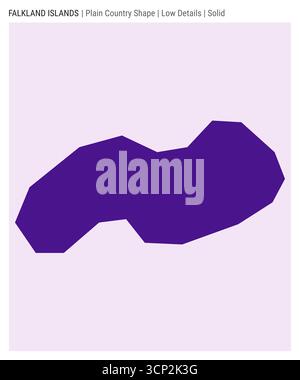 Falklands plain country map. Low details. Solid style. Shape of Falklands. Vector illustration. Stock Vector