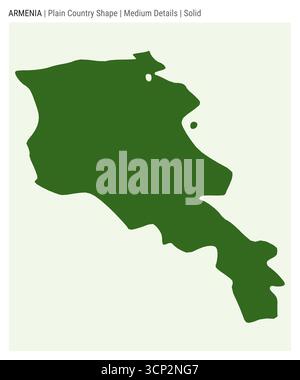 Armenia plain country map. Medium details. Solid style. Shape of Armenia. Vector illustration. Stock Vector