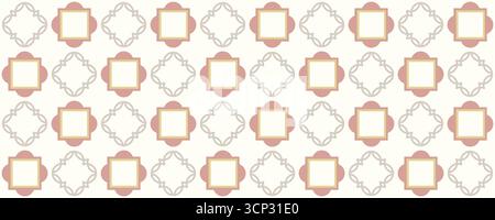 Vintage Ornamental Geometric Seamless Pattern in Beige and Blush Stock Vector