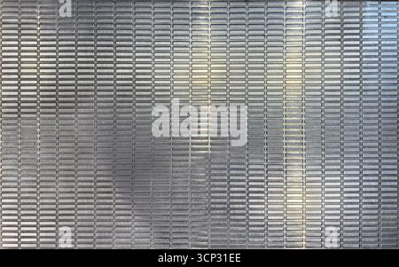 nonslip textured pattern of stainless steel. metallic floor plate of the escalator. Stock Photo