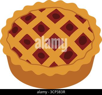 A home style dessert with crisscross pastry strips over a bubbling filling set in a simple tin Stock Vector