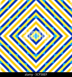 Hypnotic diamond shapes, optical illusion, seamless geometric vector pattern . Bold abstract design background, fabric, wallpaper, cover design Stock Vector