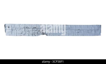 Long old silver colored leak seal tape isolated on white background with clipping path Stock Photo