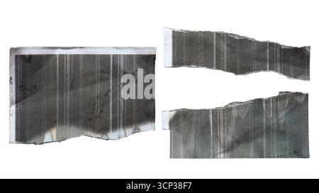 Free shape torn paper from black photocopy paper isolated on white background with clipping path Stock Photo