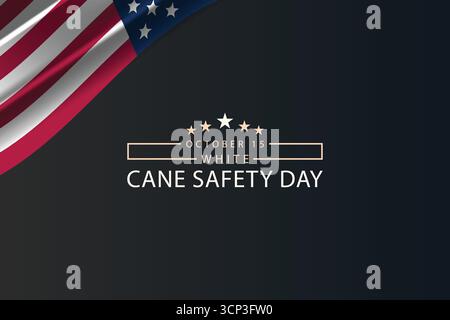 A Day for Awareness Recognizing White Cane Safety on October 15 Stock Vector