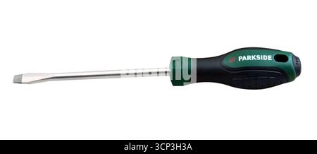 Screwdriver Parkside isolated on white background Stock Photo