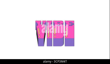 Vibe layered pink vaporwave slang typography Stock Vector