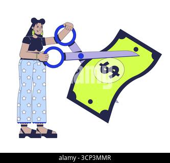 Tax cut 2D illustration concept Stock Vector